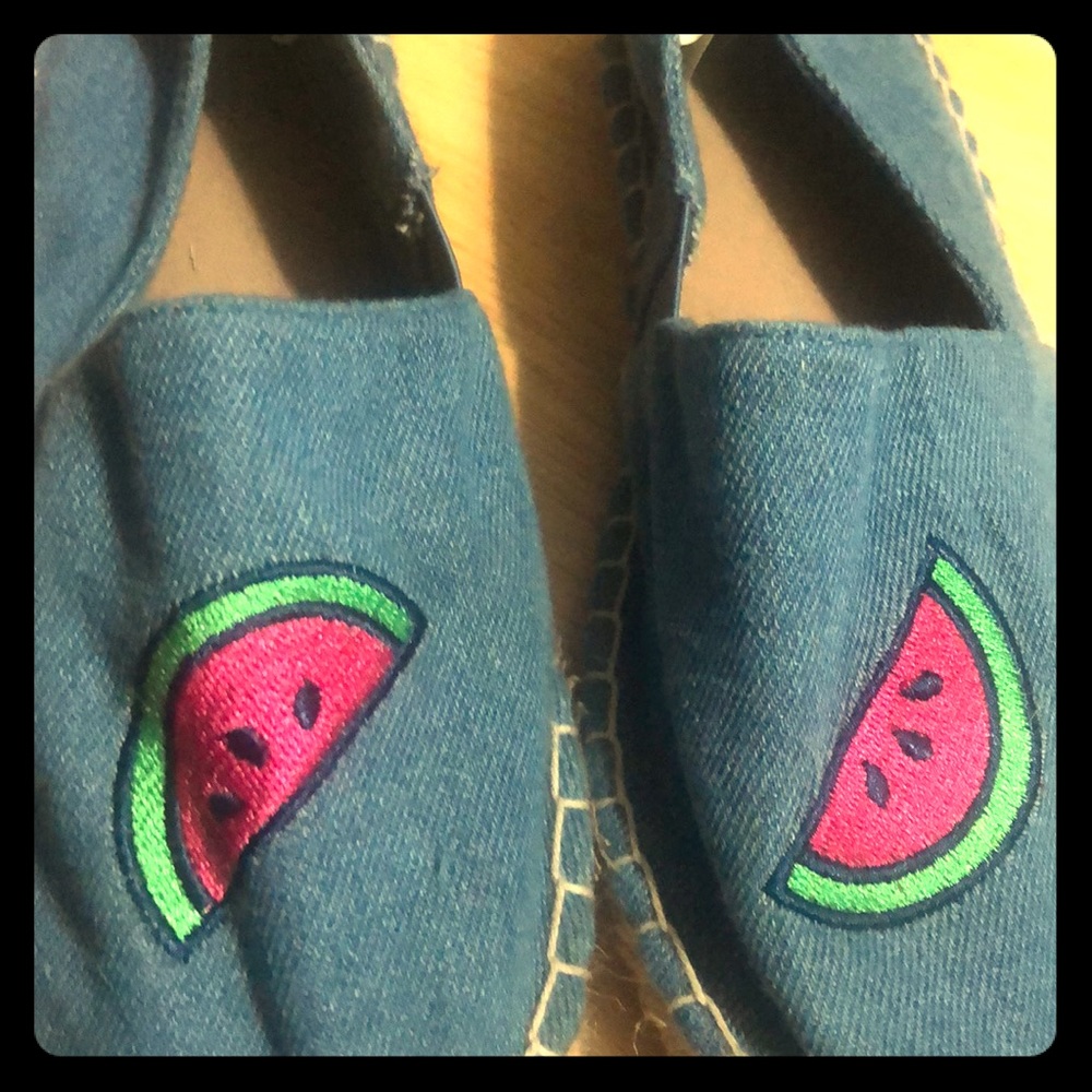 Denim men watermelon shoes size 4